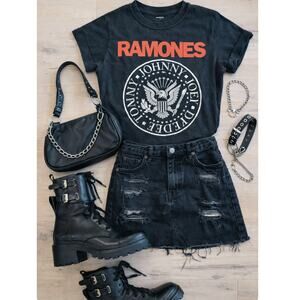 DKNY Bart Lace-Up Buckled Lug Sole Boots Women's Sz 7.5 Combat Grunge Black